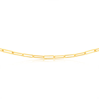 Sterling Silver Gold Plated Toggle Bar Paperclip 45cm Chain