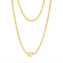 Load image into Gallery viewer, Sterling Silver Gold Plated Bolt Ring Cashmere 50cm Chain