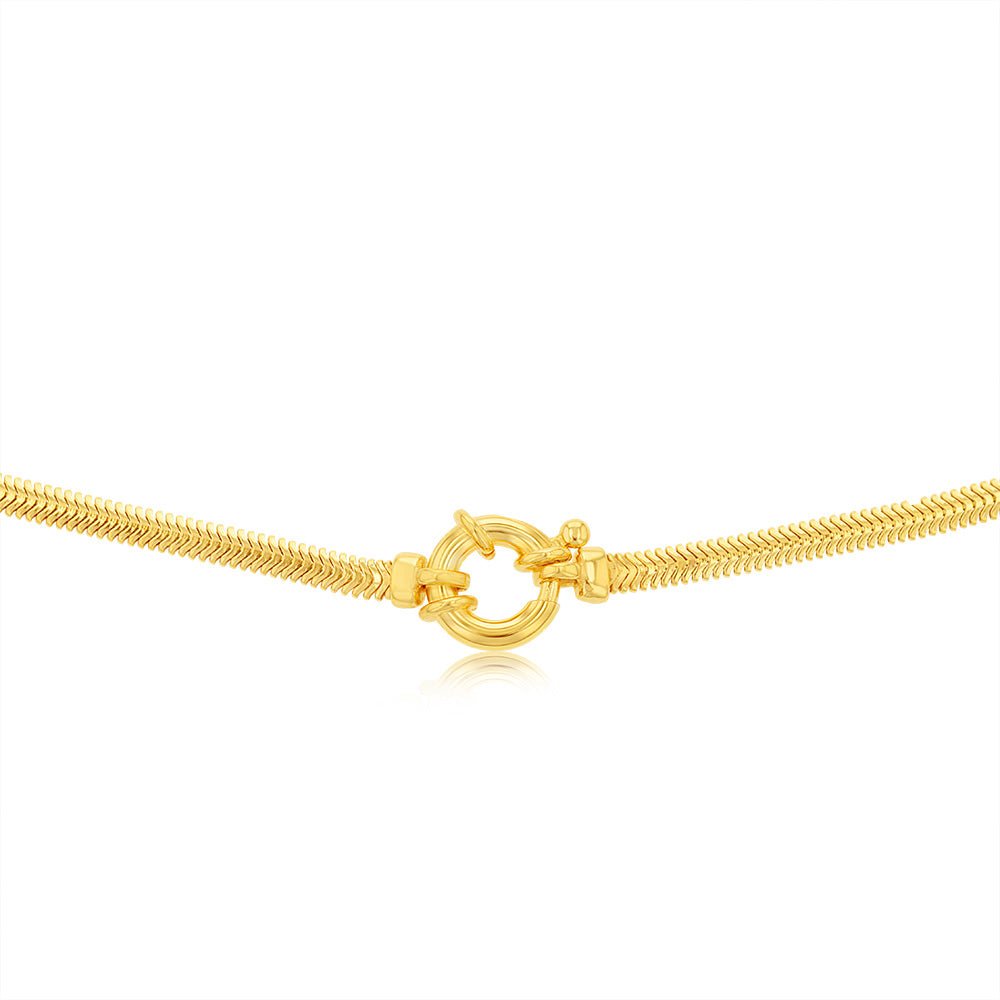 Sterling Silver Gold Plated Bolt Ring Cashmere 50cm Chain