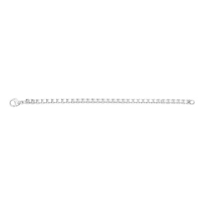 Sterling Silver Four Sides 500 Gauge Box 20cm Bracelet
