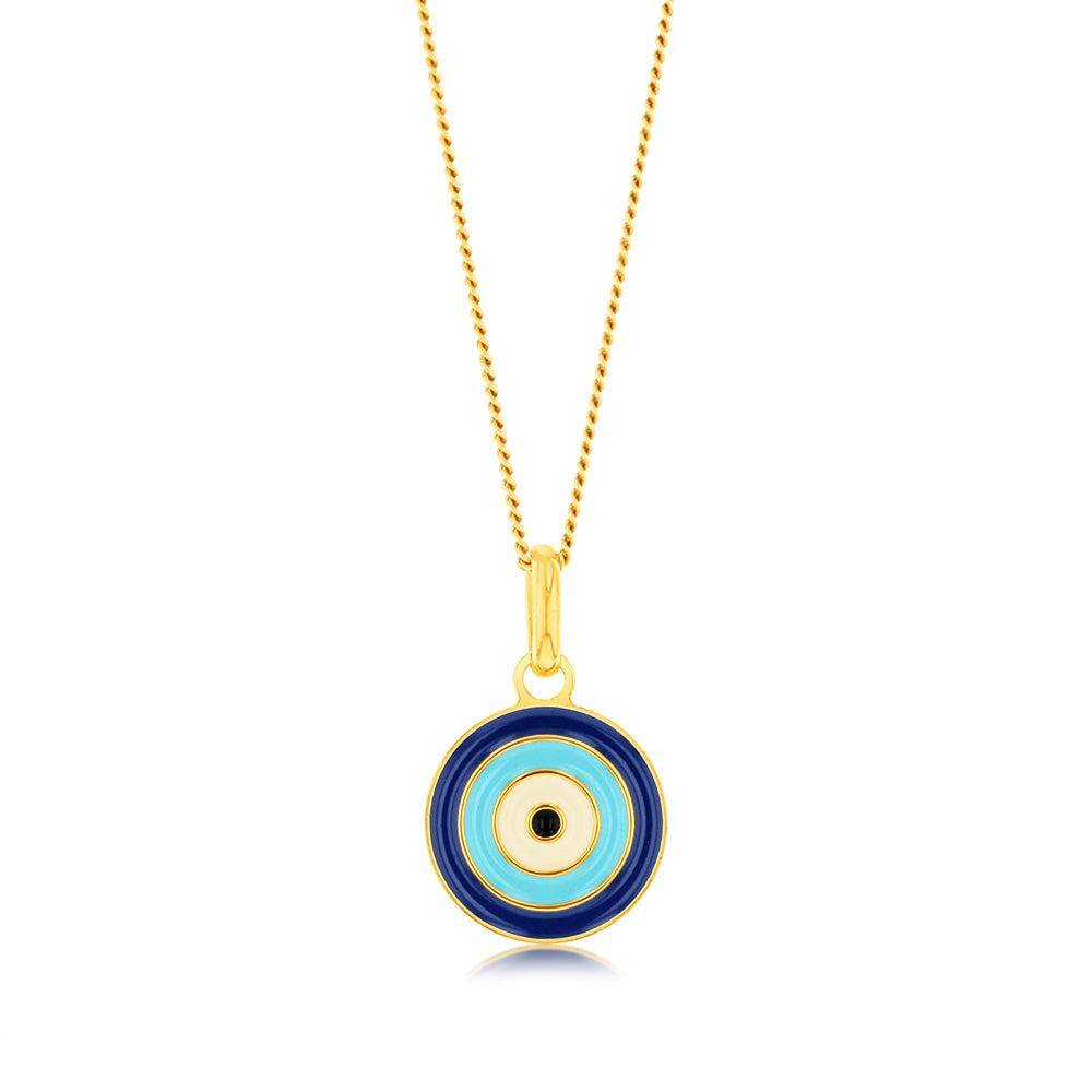 Sterling Silver Gold Plated Evil Eye Pendant