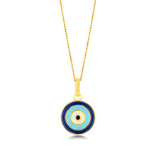 Load image into Gallery viewer, Sterling Silver Gold Plated Evil Eye Pendant