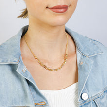 Load image into Gallery viewer, Sterling Silver Gold Plated Fancy Links 42+5cm Chain