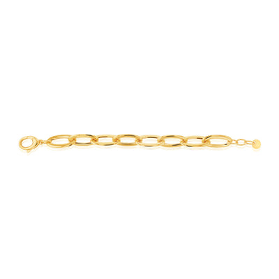 Sterling Silver Gold Plated Chunky 18+1.5cm Bracelet