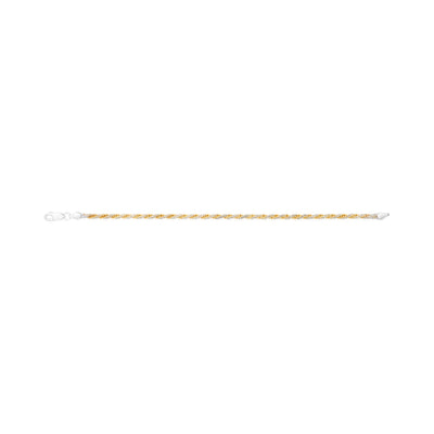 Sterling Silver And Gold-Plated Two-Toned Rope 70 Gauge 19cm Bracelet