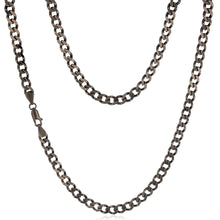 Load image into Gallery viewer, Sterling Silver Black Rhodium Plated Curb 150 Gauge 50cm Chain