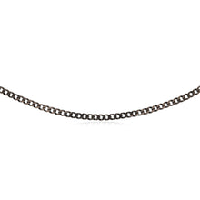 Load image into Gallery viewer, Sterling Silver Black Rhodium Plated Curb 150 Gauge 50cm Chain