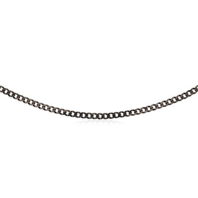 Sterling Silver Black Rhodium Plated Curb 150 Gauge 50cm Chain