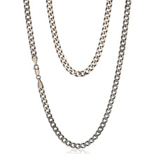 Load image into Gallery viewer, Sterling Silver Black Rhodium Plated Curb 150 Gauge 55cm Chain