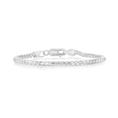 Sterling Silver Fancy 150Gauge Rounded 19cm Bracelet