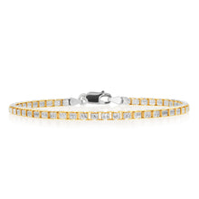 Load image into Gallery viewer, Sterling Silver And Gold-Plated Two-Tone Fancy 300 Gauge 19cm Bracelet