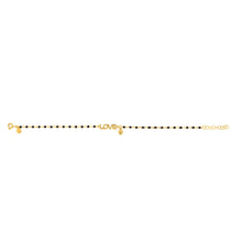 Load image into Gallery viewer, Sterling Silver Gold Plated Love Heart Black Enamel Bead 17+2cm Bracelet