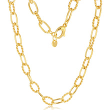 Load image into Gallery viewer, Sterling Silver Gold Plated Fancy Chunky Paperclip 45cm Chain