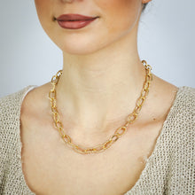 Load image into Gallery viewer, Sterling Silver Gold Plated Fancy Chunky Paperclip 45cm Chain