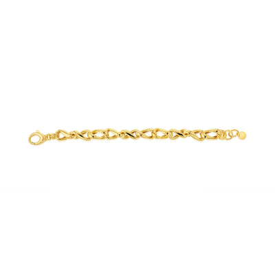 Sterling Silver Gold Plated Chunky Twisted 19cm Bracelet