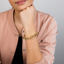 Load image into Gallery viewer, Sterling Silver Gold Plated Chunky Twisted 19cm Bracelet