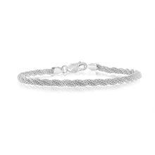 Load image into Gallery viewer, Sterling Silver Fancy Twisted 19cm Bracelet