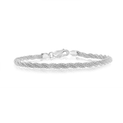 Sterling Silver Fancy Twisted 19cm Bracelet