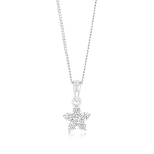 Load image into Gallery viewer, Sterling Silver Cubic Zirconia Flower Pendant