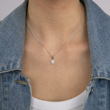 Load image into Gallery viewer, Sterling Silver Cubic Zirconia Flower Pendant