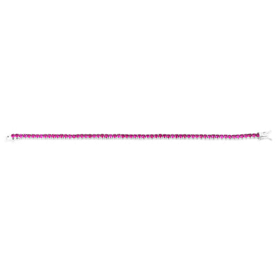 Sterling Silver Rhodium Plated 3mm Ruby Colored Zirconia 19cm Bracelet