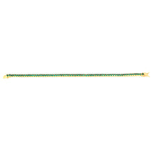 Load image into Gallery viewer, Sterling Silver Gold Plated 3mm Emerald Green Color Cubic Zirconia 19cm Bracelet