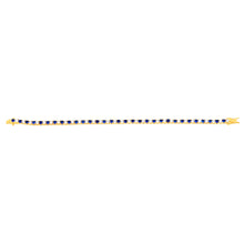 Load image into Gallery viewer, Sterling Silver Gold Plated 3mm White And Sapphire Blue Cubic Zirconia 19cm Bracelet