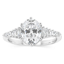Load image into Gallery viewer, Sterling Silver Rhodium Plated White Cubic Zirconia Fancy Ring