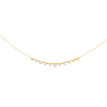 Load image into Gallery viewer, Sterling Silver Gold Plated Bezel Set White Cubic Zirconia Charm 40+5cm Chain