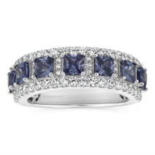 Load image into Gallery viewer, Sterling Silver White And Tanzanite Colour Cubic Zirconia Fancy Ring