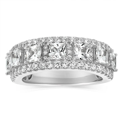 Sterling Silver White Cubic Zirconia Fancy Ring