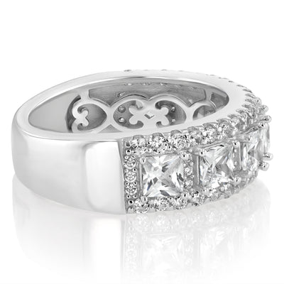 Sterling Silver White Cubic Zirconia Fancy Ring