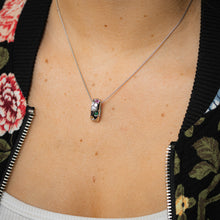 Load image into Gallery viewer, Sterling Silver Rhodium Plated Multicolour Cubic Zirconia Ring Pendant On Chain