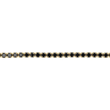 Load image into Gallery viewer, Sterling Silver Gold Plated Black Cubic Zirconia Adjustable Bracelet