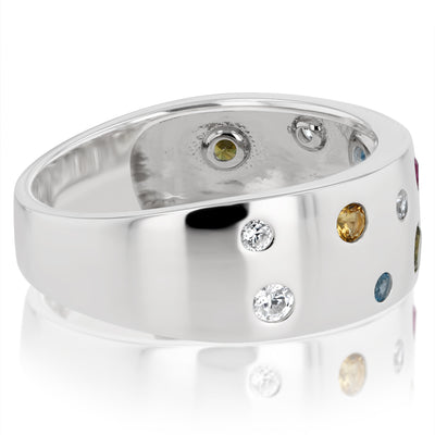 Sterling Silver Multicolour Cubic Zirconia Fancy Ring