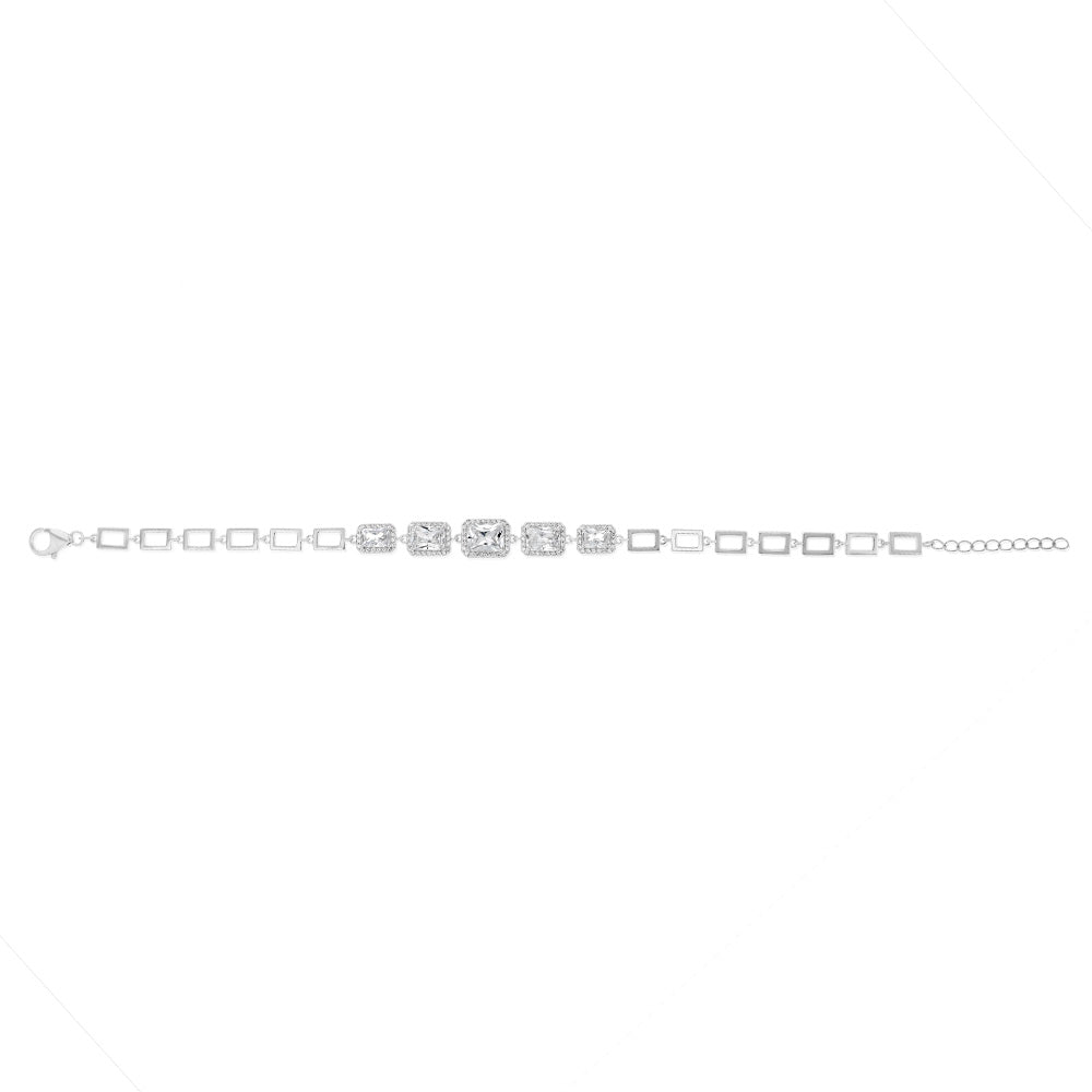 Sterling Silver Fancy Links 16+3cm Bracelet