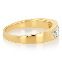 Load image into Gallery viewer, Sterling Silver Gold Plated White Cubic Zirconia Channel Ring