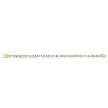 Load image into Gallery viewer, Sterling Silver Gold Plated 5mm Cubic Zirconia Tennis 19cm Bracelet