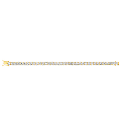 Sterling Silver Gold Plated 5mm Cubic Zirconia Tennis 19cm Bracelet