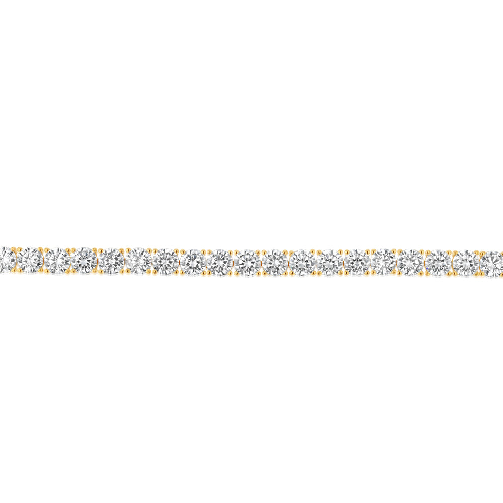 Sterling Silver Gold Plated 5mm Cubic Zirconia Tennis 19cm Bracelet