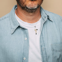 Load image into Gallery viewer, Sterling Silver Cross with 9ct Gold Jesus Crucifix Pendant