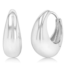 Load image into Gallery viewer, Sterling Silver Teardrop Huggie Earrings