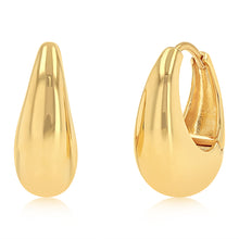 Load image into Gallery viewer, Gold Plated Sterling Silver Teardrop Huggie Earrings