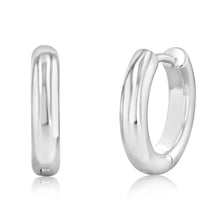 Load image into Gallery viewer, Sterling Silver Plain Huggie Earrings