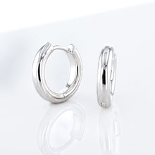 Load image into Gallery viewer, Sterling Silver Plain Huggie Earrings