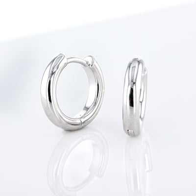 Sterling Silver Plain Huggie Earrings
