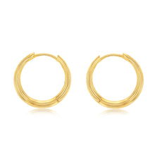 Load image into Gallery viewer, Gold Plated Sterling Silver Plain Huggie Earrings