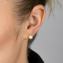 Load image into Gallery viewer, Gold Plated Sterling Silver Pearl Stud Earrings