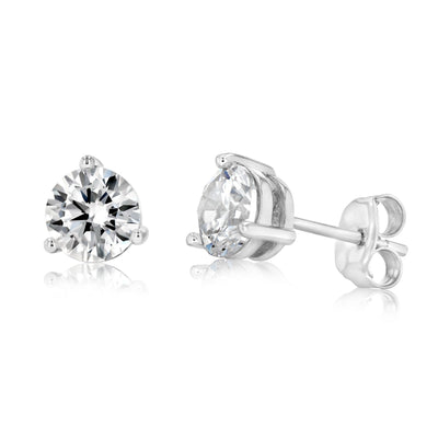 Sterling Silver CZ Stud Earrings