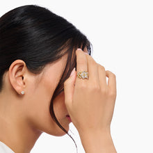 Load image into Gallery viewer, Thomas Sabo Blooming Yellow Gold-Plated Bouquet CZ Ring